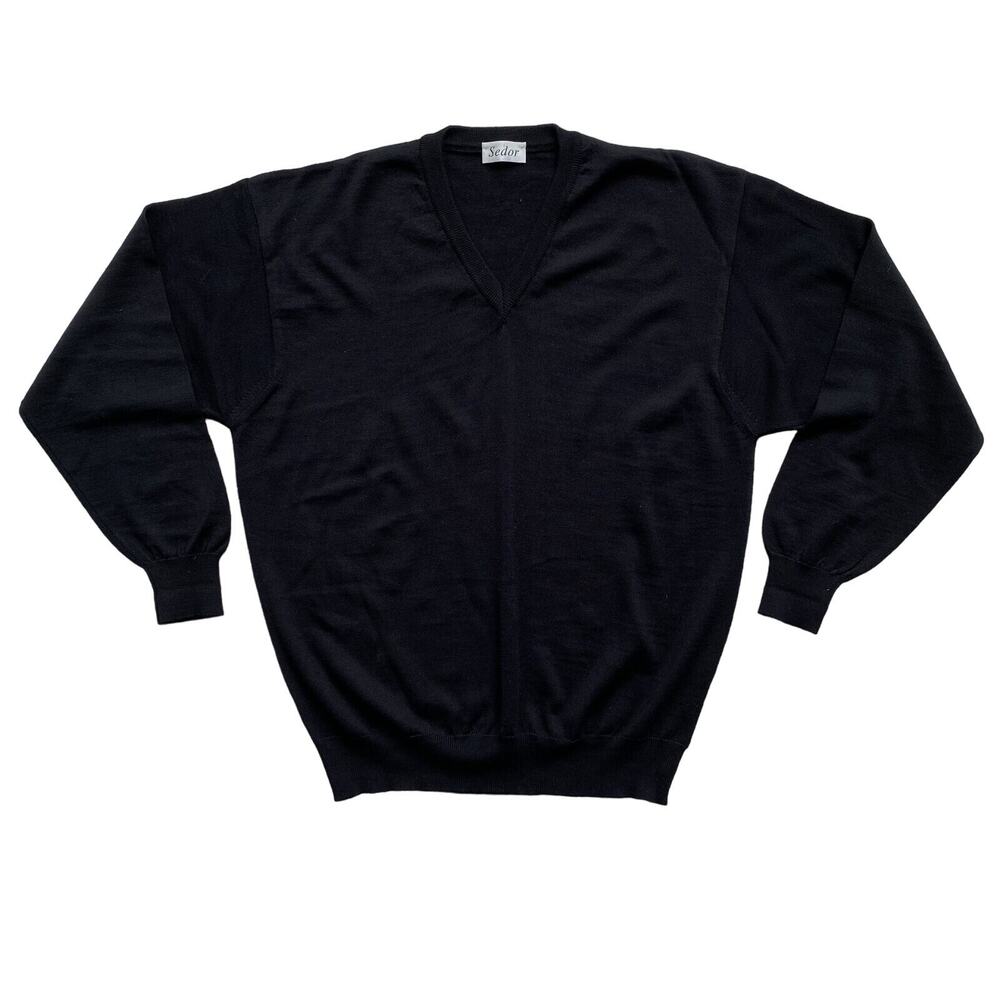 Sedor Mens Wool Blend Sweater Size L Grandpacore Minimalist Staple Capsule